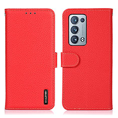 Coque Portefeuille Livre Cuir Etui Clapet B01H pour Oppo Reno6 Pro+ Plus 5G Rouge