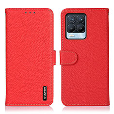 Coque Portefeuille Livre Cuir Etui Clapet B01H pour Realme 8 Pro Rouge