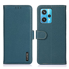 Coque Portefeuille Livre Cuir Etui Clapet B01H pour Realme 9 4G Vert