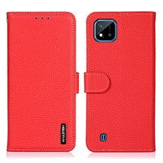 Coque Portefeuille Livre Cuir Etui Clapet B01H pour Realme C20 Rouge