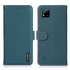 Coque Portefeuille Livre Cuir Etui Clapet B01H pour Realme C20 Vert