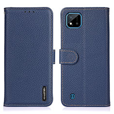 Coque Portefeuille Livre Cuir Etui Clapet B01H pour Realme C20A Bleu