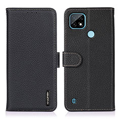 Coque Portefeuille Livre Cuir Etui Clapet B01H pour Realme C21 Noir