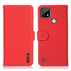 Coque Portefeuille Livre Cuir Etui Clapet B01H pour Realme C21 Rouge