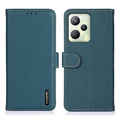 Coque Portefeuille Livre Cuir Etui Clapet B01H pour Realme Narzo 50A Prime Vert