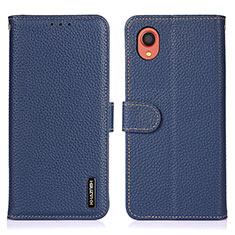 Coque Portefeuille Livre Cuir Etui Clapet B01H pour Samsung Galaxy A22 5G SC-56B Bleu
