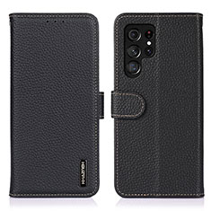 Coque Portefeuille Livre Cuir Etui Clapet B01H pour Samsung Galaxy S22 Ultra 5G Noir