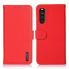 Coque Portefeuille Livre Cuir Etui Clapet B01H pour Sony Xperia 10 III Lite Rouge