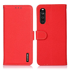 Coque Portefeuille Livre Cuir Etui Clapet B01H pour Sony Xperia 10 III SOG04 Rouge