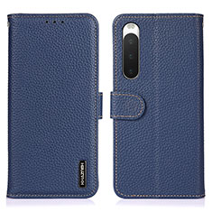 Coque Portefeuille Livre Cuir Etui Clapet B01H pour Sony Xperia 10 IV Bleu