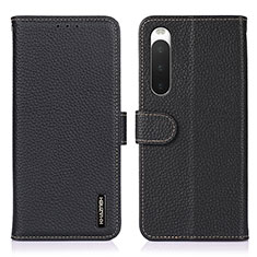 Coque Portefeuille Livre Cuir Etui Clapet B01H pour Sony Xperia 10 IV Noir