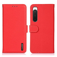 Coque Portefeuille Livre Cuir Etui Clapet B01H pour Sony Xperia 10 IV Rouge