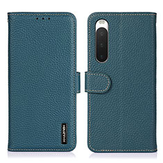 Coque Portefeuille Livre Cuir Etui Clapet B01H pour Sony Xperia 10 IV SO-52C Vert