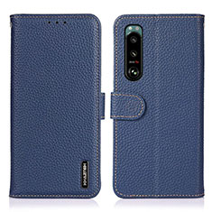 Coque Portefeuille Livre Cuir Etui Clapet B01H pour Sony Xperia 5 III SO-53B Bleu