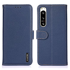 Coque Portefeuille Livre Cuir Etui Clapet B01H pour Sony Xperia 5 IV Bleu