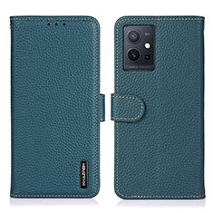 Coque Portefeuille Livre Cuir Etui Clapet B01H pour Vivo iQOO Z6 5G Vert