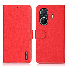 Coque Portefeuille Livre Cuir Etui Clapet B01H pour Vivo T1 5G Rouge