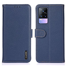 Coque Portefeuille Livre Cuir Etui Clapet B01H pour Vivo V21e 4G Bleu