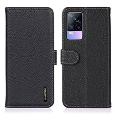 Coque Portefeuille Livre Cuir Etui Clapet B01H pour Vivo V21e 4G Noir