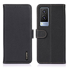 Coque Portefeuille Livre Cuir Etui Clapet B01H pour Vivo V21e 5G Noir