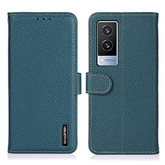 Coque Portefeuille Livre Cuir Etui Clapet B01H pour Vivo V21e 5G Vert