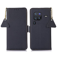 Coque Portefeuille Livre Cuir Etui Clapet B01H pour Vivo X80 Pro 5G Bleu