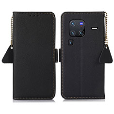 Coque Portefeuille Livre Cuir Etui Clapet B01H pour Vivo X80 Pro 5G Noir