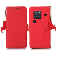 Coque Portefeuille Livre Cuir Etui Clapet B01H pour Vivo X80 Pro 5G Rouge