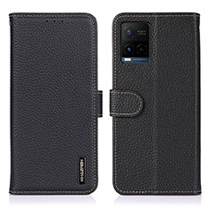 Coque Portefeuille Livre Cuir Etui Clapet B01H pour Vivo Y21 Noir