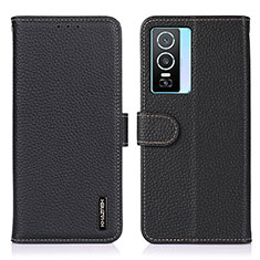 Coque Portefeuille Livre Cuir Etui Clapet B01H pour Vivo Y74s 5G Noir