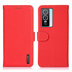 Coque Portefeuille Livre Cuir Etui Clapet B01H pour Vivo Y74s 5G Rouge