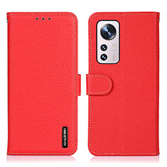 Coque Portefeuille Livre Cuir Etui Clapet B01H pour Xiaomi Mi 12 5G Rouge