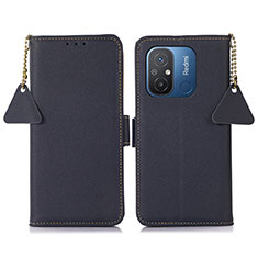 Coque Portefeuille Livre Cuir Etui Clapet B01H pour Xiaomi Poco C55 Bleu