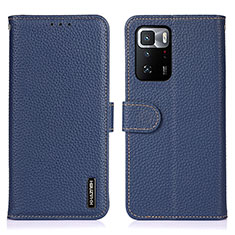 Coque Portefeuille Livre Cuir Etui Clapet B01H pour Xiaomi Poco X3 GT 5G Bleu