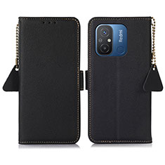 Coque Portefeuille Livre Cuir Etui Clapet B01H pour Xiaomi Redmi 12C 4G Noir