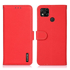 Coque Portefeuille Livre Cuir Etui Clapet B01H pour Xiaomi Redmi 9 India Rouge