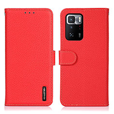 Coque Portefeuille Livre Cuir Etui Clapet B01H pour Xiaomi Redmi Note 10 Pro 5G Rouge