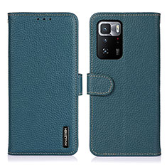 Coque Portefeuille Livre Cuir Etui Clapet B01H pour Xiaomi Redmi Note 10 Pro 5G Vert