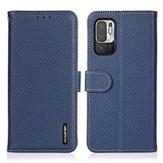 Coque Portefeuille Livre Cuir Etui Clapet B01H pour Xiaomi Redmi Note 10T 5G Bleu