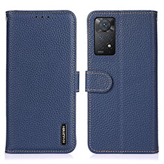 Coque Portefeuille Livre Cuir Etui Clapet B01H pour Xiaomi Redmi Note 11 Pro 4G Bleu