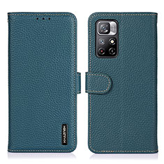 Coque Portefeuille Livre Cuir Etui Clapet B01H pour Xiaomi Redmi Note 11S 5G Vert