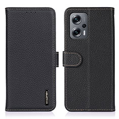 Coque Portefeuille Livre Cuir Etui Clapet B01H pour Xiaomi Redmi Note 11T Pro 5G Noir