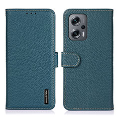 Coque Portefeuille Livre Cuir Etui Clapet B01H pour Xiaomi Redmi Note 11T Pro+ Plus 5G Vert