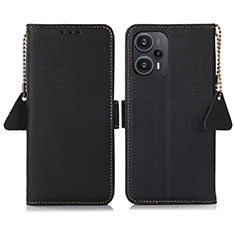 Coque Portefeuille Livre Cuir Etui Clapet B01H pour Xiaomi Redmi Note 12 Turbo 5G Noir