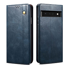 Coque Portefeuille Livre Cuir Etui Clapet B01S pour Google Pixel 6 5G Bleu