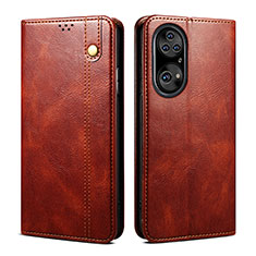 Coque Portefeuille Livre Cuir Etui Clapet B01S pour Huawei P50 Pro Marron