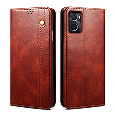 Coque Portefeuille Livre Cuir Etui Clapet B01S pour Oppo A76 Marron