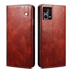 Coque Portefeuille Livre Cuir Etui Clapet B01S pour Oppo F21 Pro 4G Marron