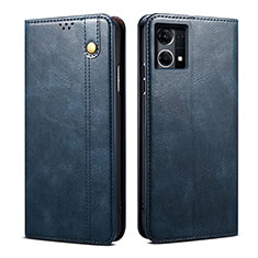 Coque Portefeuille Livre Cuir Etui Clapet B01S pour Oppo Reno8 4G Bleu