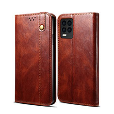 Coque Portefeuille Livre Cuir Etui Clapet B01S pour Realme 8 4G Marron